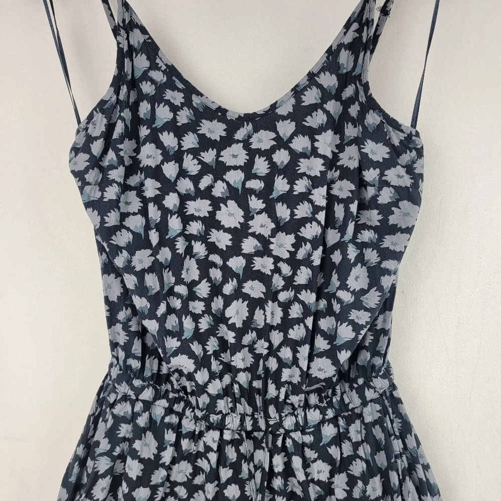 Banana‎ Republic navy floral drawstring waist  zipper bottom jogger jumpsuit